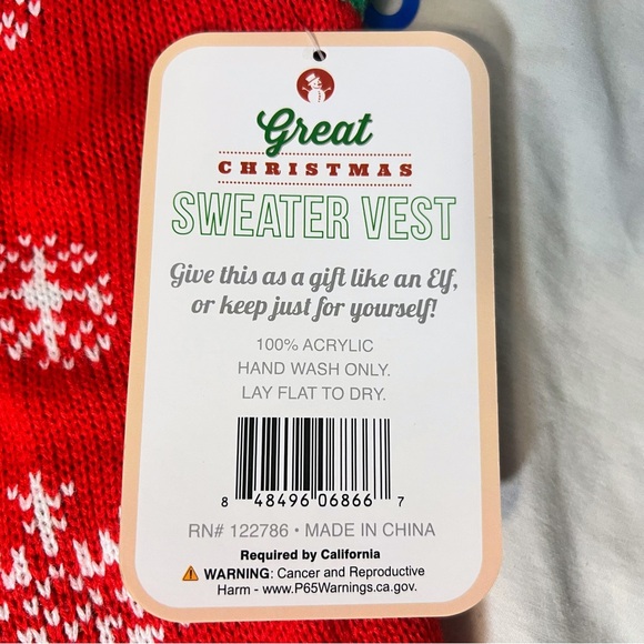 NWT Men's Reindeer Sequined Ugly Christmas Sweater Vest Multi Pullover XL - Picture 9 of 9